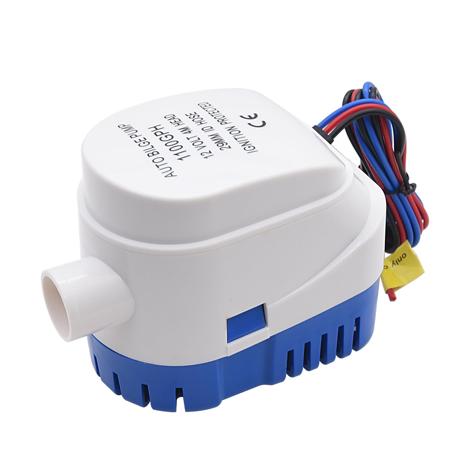 KAOLALI Bilge Pump 12V Automatic 1100GPH 29mm Boat Bilge Water Pump Marine Submersible Bilge Pump with Float Switch for Boats, Yacht, Ponds, Pools