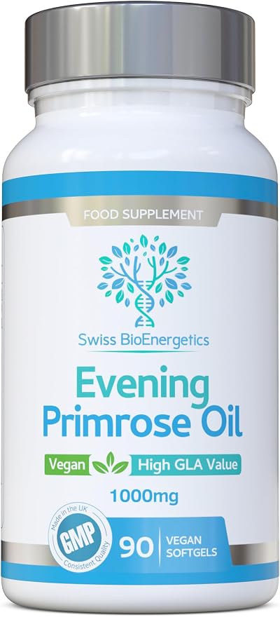Swiss BioEnergetics Evening Primrose Oil 1000mg 90 Capsules Vegan