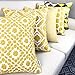 Slow Cow Embroidery Decor Throw Pillow Cover Yellow Decorative Cushion Cover 18x18 Inches