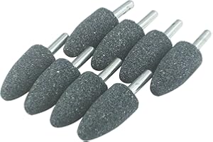 Luo ke 20mm Cone Shape Grinding Stone - 1/4" Shank Aluminum Oxide Mounted Grinding Stones Sharpening Bits for Rotary Tools Drill (Cone Size: 20mm)