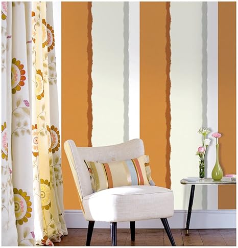 Haokhome 402 Modern Striped Wallpaper Rolls Blue Cream White