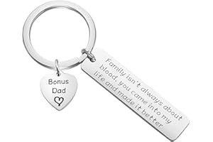 bobauna Bonus Dad Keychain Father Jewelry Step dad Gift Family Isn't Always About Blood You Came Into My Life And Made Better