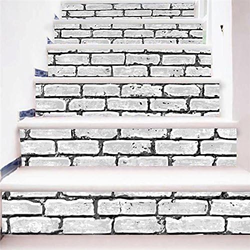 Stairs Stickers 6 Pieces/Set 3D Stairway Tile DIY Brick Pattern for Children Room DIY Decoration Home Floor Wall Sticker