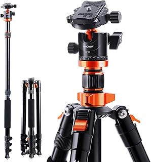 K&F Concept 200cm Stativ, S210 Aluminium Kamera Stativ, Reisestativ mit Einbeinstativ, Fotostativ 360° Kugelkopf mit Schnellwechselplatte für Canon Nikon Sony Olympus
