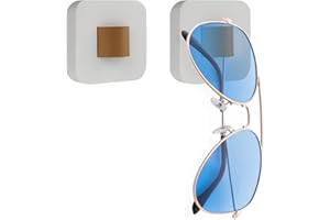 TOOVREN Sunglass Organizer Glasses Holder for Wall 2PCS, Bamboo Wood Eyeglass Hanging Holder, Sunglasses Organizer Storage, Eyewear Display, Eye Glasses Holder Stand, Sunglasses Rack, Home Decor White