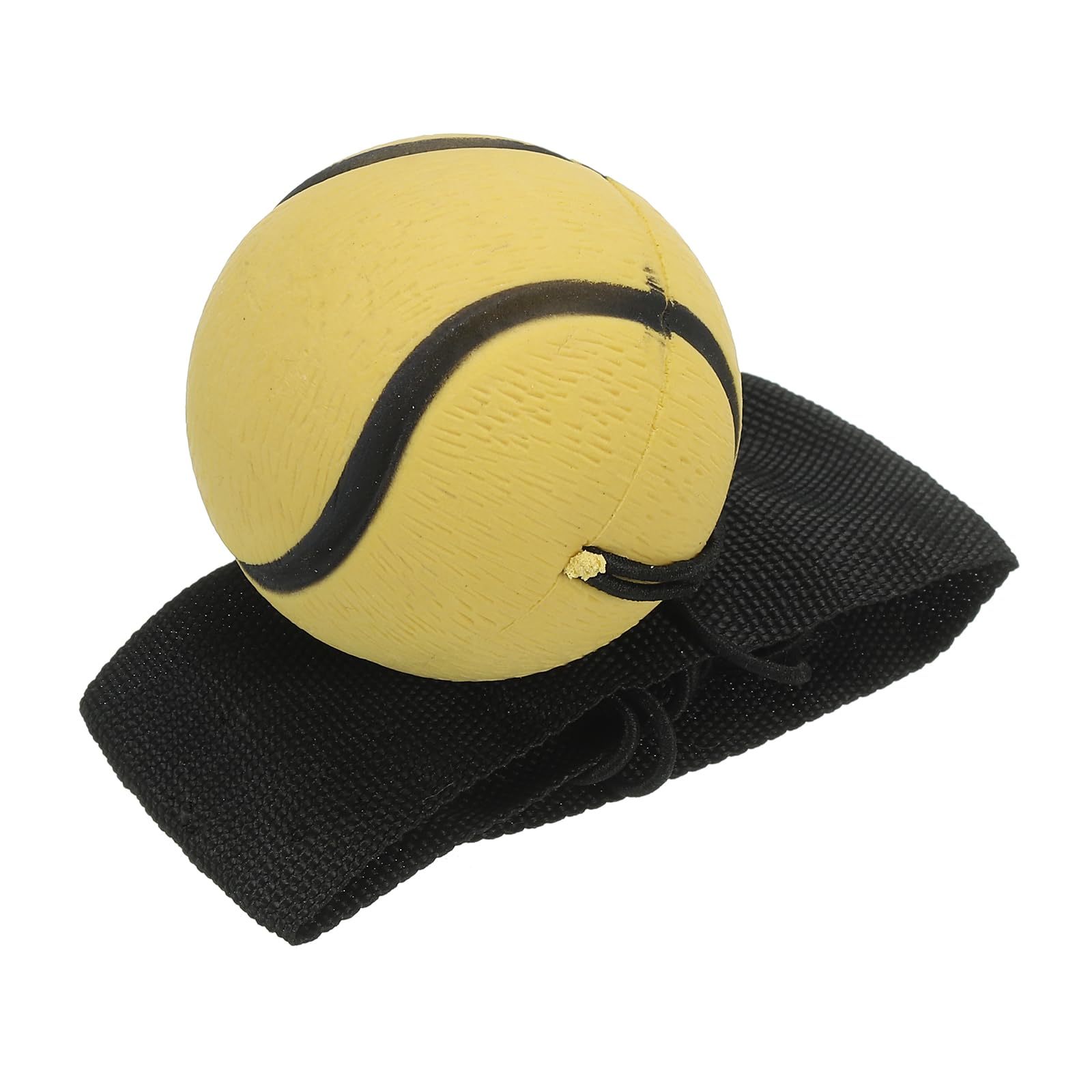 PATIKIL 1.9 Inch Sports Wrist Ball, Tennis Rubber Rebound Wristband Wrist Return Ball Sport on a String for Exercise Play, Yellow