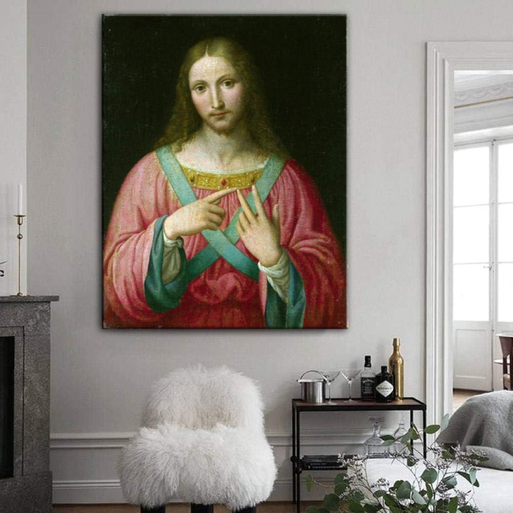 Wieoc Christ Famous Paintings On The Wall Portrait Of Jesus Canvas Prints Wall Art Pictures Home Decor 70X90Cm