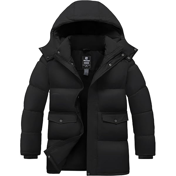 ZSHOW Men's Recycled Puffer Jacket Windproof Long Winter Coat