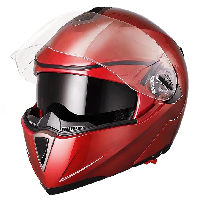 Amazon.com: Yescom Full Face Flip up Modular Motorcycle Helmet DOT