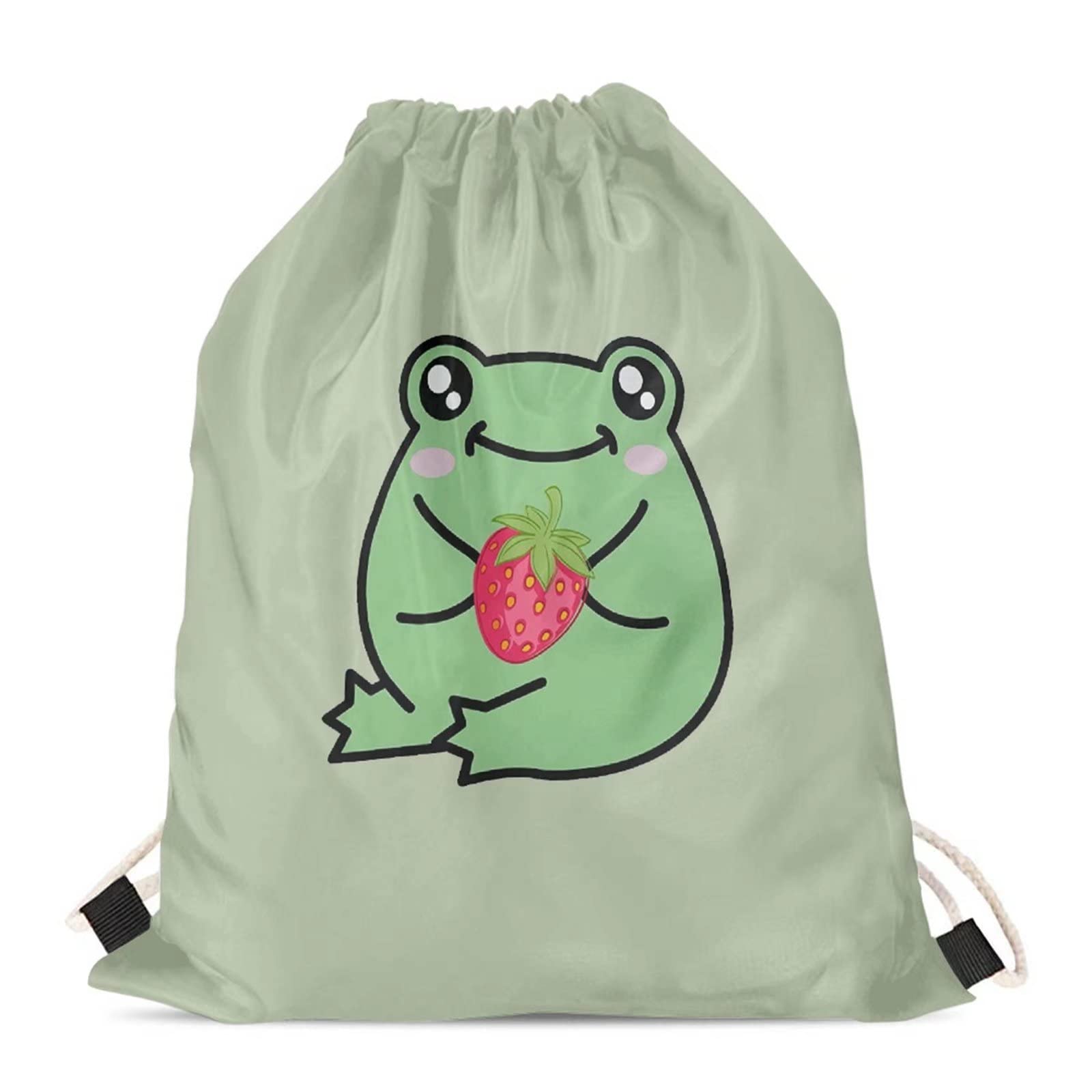 HELLHERO Frog Backpack Drawstring Bag Gym Cinch Sackpack String Outdoor PE Kit Bags Travel Storage Pouch School Bookbag for Travel Office Shopping Hiking Camping Picnic