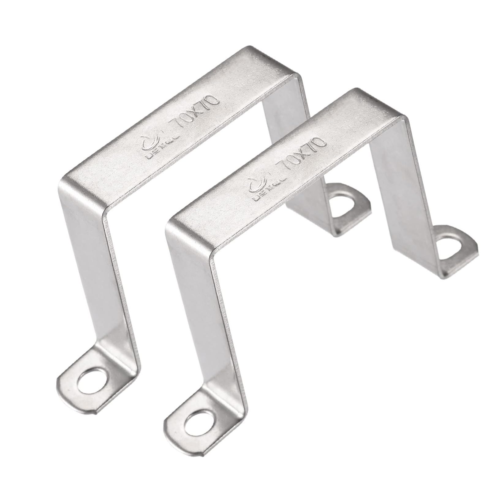 MACHSWON 68 x 72mm U Shaped Strut Connector Bracket 304 Stainless Steel Square Pipe Clamp for Door Closed Bar Holder Pack of 6