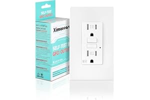 XIMAOEASE 1 Pack GFCI Outlet 15 Amp Self-Test with LED Indicator, Tamper Resistant (TR) Weather Resistant (WR) GFI Electrical Receptacle Ground Fault Circuit Interrupters, Wallplate Included, UL Listed,White