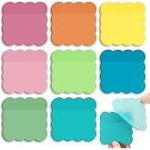 Eaasty 400 Sheets Transparent Sticky Notes 8 Pads Scalloped, Bright Colors | Translucent Wavy Edge, Aesthetic Neutral Earthy Tones, Waterproof See Through for Bible Annotation Office, 2.8x2.8