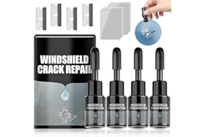 REDNOW Windshield Crack Repair Fluid Car Window,Car Windshield Repair Kit Windshield Crack Repair Kit Automotive Windscreen Tool,Cracks Gone Glass Repair Fluid for Fixing Chips and Star Shaped Crack (4 Set)