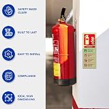 VSafety Glow Water Fire Extinguisher Sign 75x200mm ISO 7010 view 3