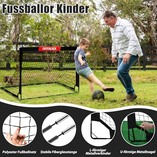 CATCHLUCK Football Goal for Kids, Pop Up Football Goal Set, Portable Garden Training Goal, Indoor Outdoor Football Net with Target and Carry Bag