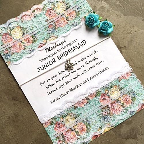 Junior Bridesmaid bracelet, Wish bracelet gift, Flower girl thank you gift, B2
