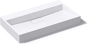 doporro: Lavabo sobre encimera/suspendido blanco de diseño Colossum19 de 90 cm de Ancho 