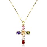 MISS RIGHT Cross Necklace, 18K Gold Silver Plated Cubic Zirconia Cross Necklace for Women | Cross Faith Pendant Necklaces Trendy Stainless Steel Minimalist Jewelry Gifts Gold Mens Cross Necklaces