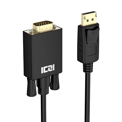 ICZI DisplayPort auf VGA Kabel (Male zu Male, vergoldet Stecker, 1080P) Adapter, für der Monitor mit VGA Buchse anschließen, 