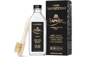 Saphir Medaille d'Or Omni’Nettoyant – Professional Suede & Nubuck Cleaner Shoe Shampoo with Brush – Removes Dirt, Stains & Gr