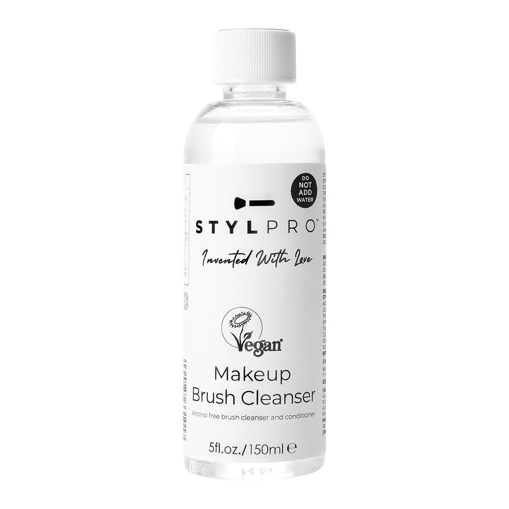 STYLPRO Vegan Makeup Brush Cleanser 150ml – Deep Cleans & Conditions Brushes, Removes Oily Foundation, Bacteria, Paraben & Alcohol-Free, Argan & Grapeseed Oils, Vegan Certified, Quick Drying