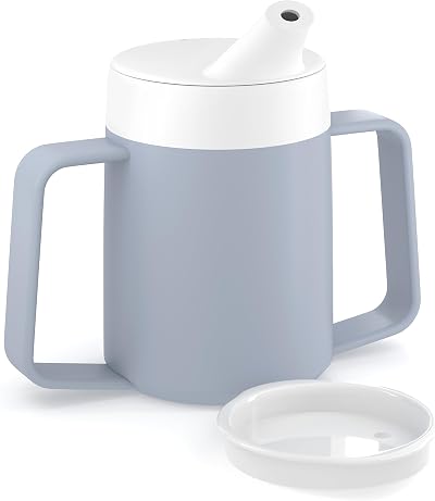 JFA Supplies 165ml Grey Adult Drinking Mug with Two Lids Non Spill