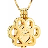 Oinsi Pet Cremation Jewelry For Ashes For Dog/Cat Paw Stainless Steel Memorial Locket Urn Necklace Inside Mini Case Keepsake Cremation Jewelry Women Men