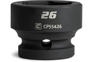 Capri Tools 26 mm Stubby Impact Socket, 1/2 in. Drive, 6-Point, Metric