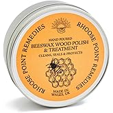 Premium Food-Safe Beeswax Wood Polish & Furniture Wax – Hand Poured Wood Conditioner | Eco-Friendly & Non-Toxic | Protects & Restores All Wood: Furniture, Toys, Cutting Boards, Ornaments (3.5 Fl Oz)