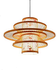 JXCC Candelabros De Bambú Creativo Retro Pasillo Escaleras Restaurante