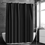 URAQT Shower Curtain PEVA 180x180cm Anti Mould Black 12 Hooks view 8