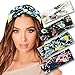 WEKEY Boho Headband - Turban Headbands for Women Knot Headband Bohemian Floral Print Twist Wide Criss Cross Headbands Elastic Hair Bands Head Wraps - 4 Pack