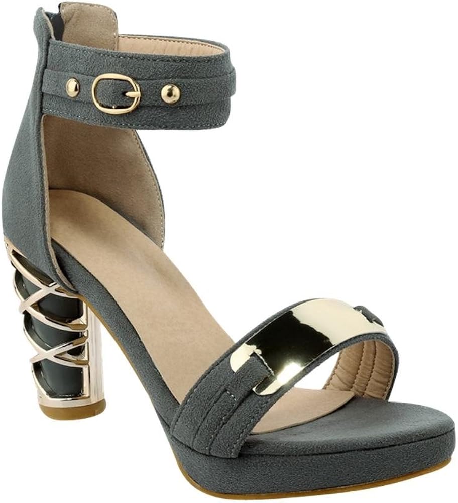 Mee Shoes Charm HighHeel BlockHeel Glitters Upper