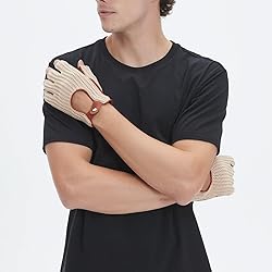 Hanotolo Fingerless Driving Gloves for Men– Soft