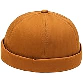Men Cotton Brimless Docker Cap Adjustable Street Casual Lovers Visor-Less Sailor Skullcap Beanie Hat