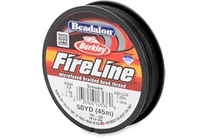 Beadalon FireLine Beading Thread by Berkley, 0.006", Break Strength 6 lb, Smoke, 50 yd