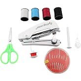 Ruiwaer Portable Manual Sewing Machine Set 25x15.5x3.5cm Hand Sewing Machine for Clothing, Silk, Hem, Curtain, Fabric