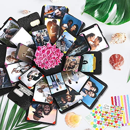 Koogel Explosion Box Set, Glitter Album Gift Box Creative Album Surprise Album Sticker Box for Marriage Proposals Making Surprises Birthday