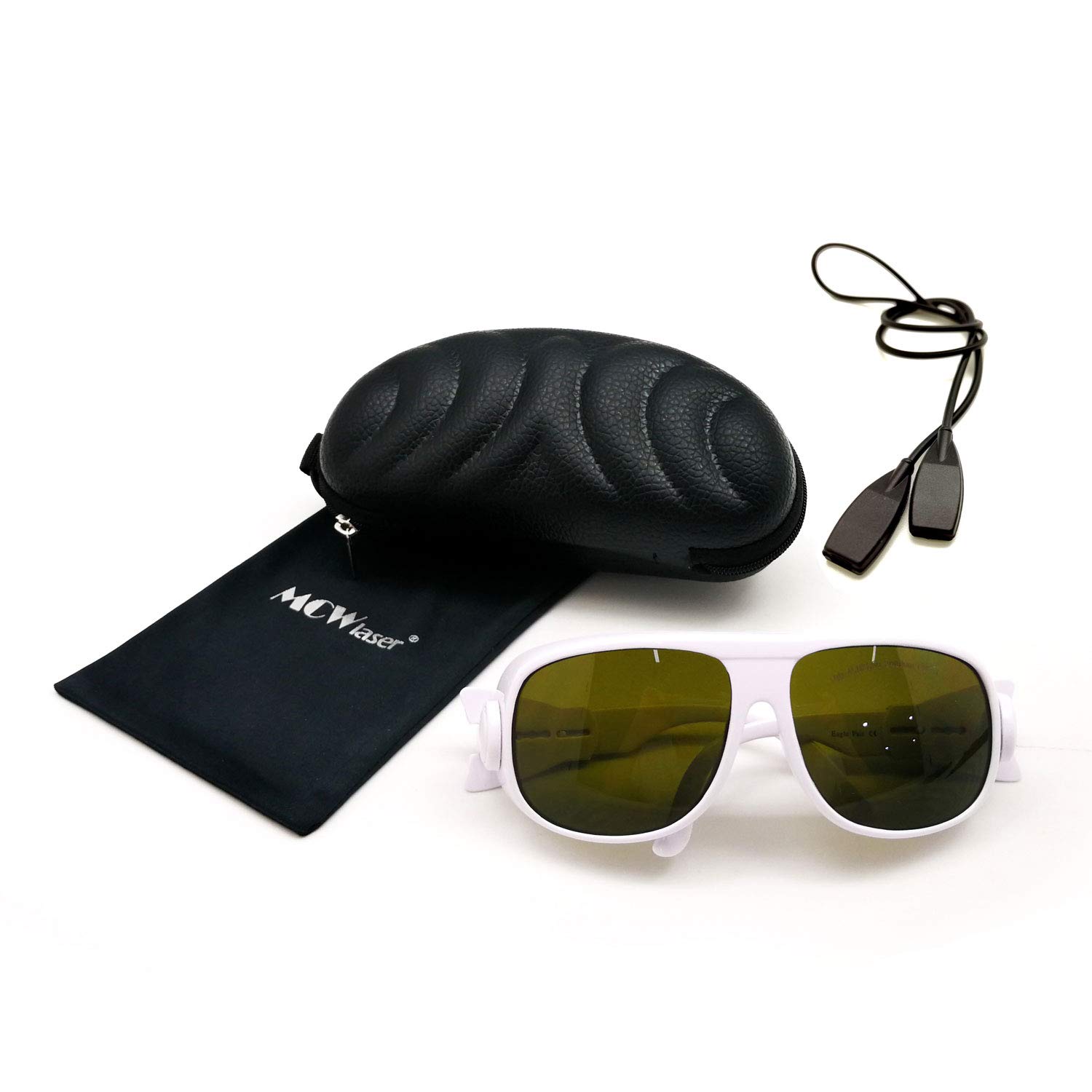 MCWlaser Laser Safty Protective Goggles Glasses 190-450 & 800-2000nm Typical For 355nm 405nm 445nm 450nm 808nm 980nm 1064nm 1085nm 1320nm 1342nm 1470nm 1550nm Absorption Type EP-5 Style 1