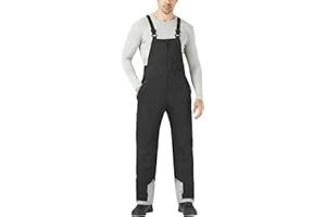WULFUL Mens Insulated Snow Bibs Waterproof Winter Ski Pants Snowboarding Overalls