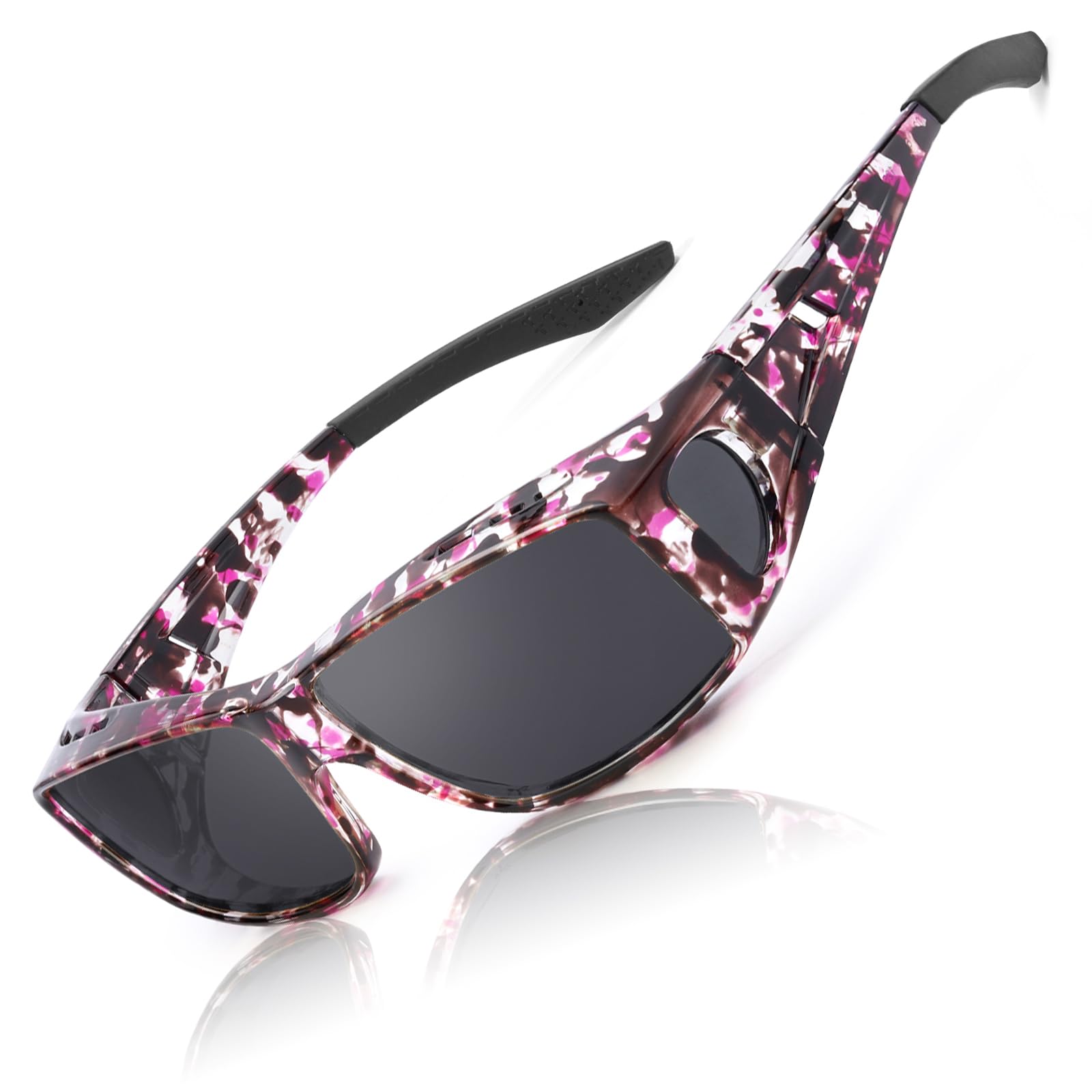 LVIOE Polarised Fit Over Sunglasses for Men Women, Clip-on Over Glasses Sunglasses with UV 400 Protection