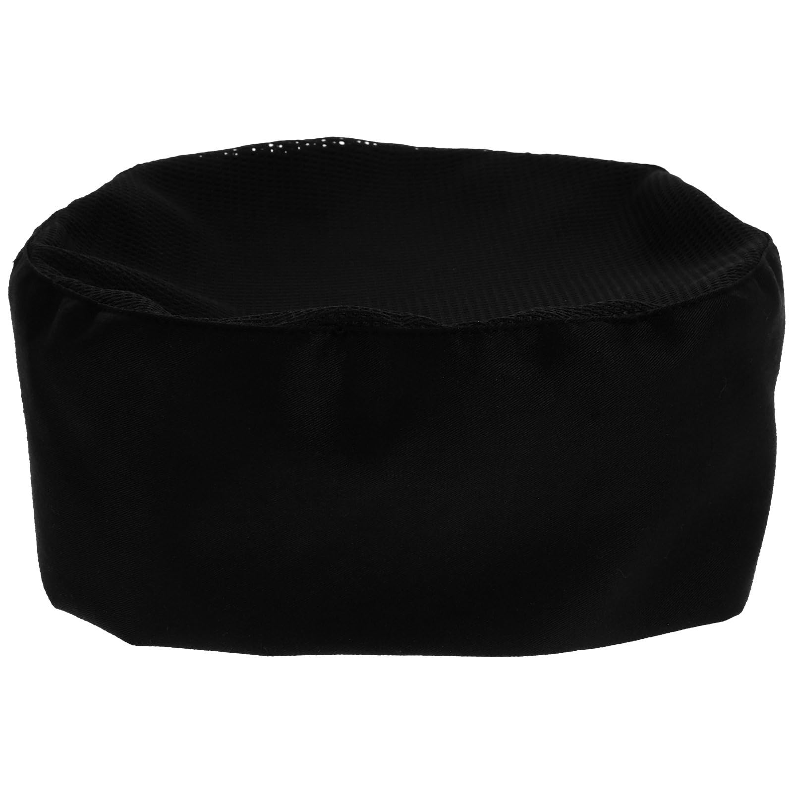 TOPBATHY Black Chef Hat Breathable Mesh Skull Cap for Catering Chefs Adjustable Strap
