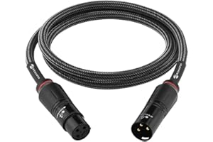 One Pair 6N OFC XLR Audio Cable for Amplifier Microphone Gold-Plated Plug 2XLR Male to 2XLR Female Balanced Stereo Cable(One 