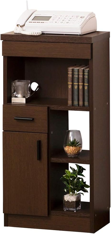 Amazon クロシオ 電話台 ブラウン 幅40 奥行26 5 高さ80cm New ルーター収納 電話台 Fax台 オンライン通販