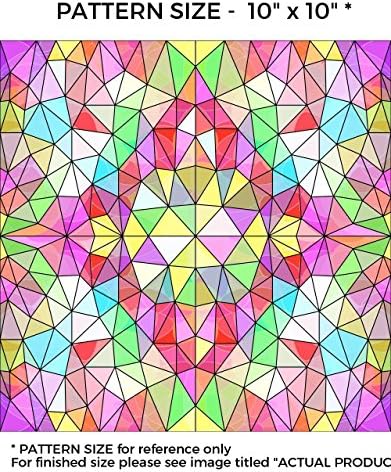 WindowPix 12 x 12 Seamless Multi-colored Prism Stained Glass Mosaic Window Film Reusable Static Cling Windowfilm UV Filtering Energy Saving