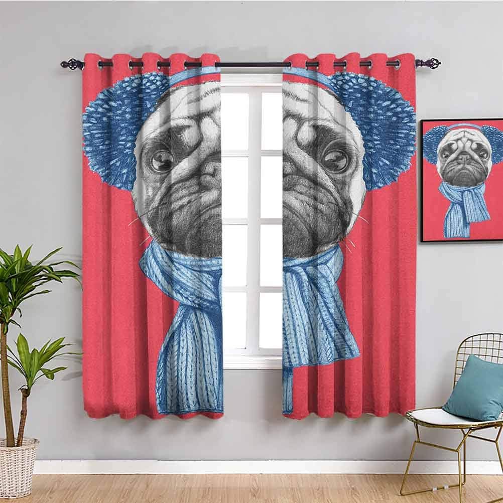 Songdayone Verdunkelte Wärmedämmung Vorhang Hund mit Champagnerflasche