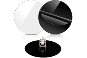 YOOKEER 2 Pieces 12 Inch Reflective Display Table Riser Professional Product Photography Black and White Background Display for Product Table Top Photography Shooting