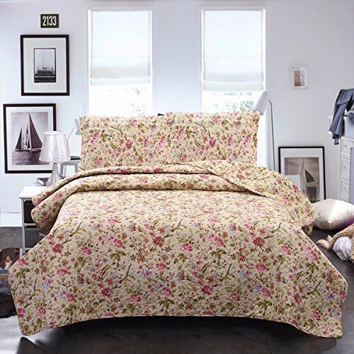 JML Quilts Queen Size, Bedspread Coverlet Set 3 Piece Reversible