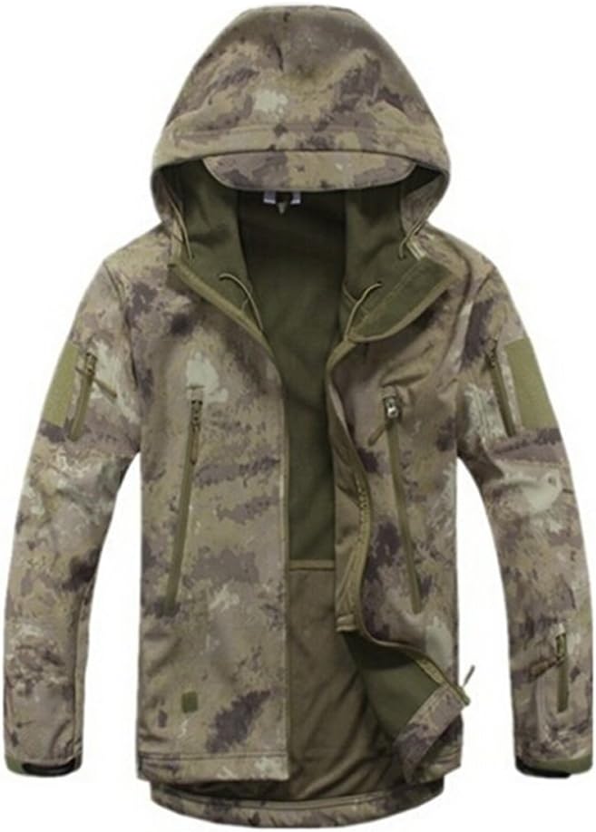 Coldstar Men’s Camouflage Hunting Jacket Soft Shell Hooded Coat for Outdoor Sport (Ruins, XL)